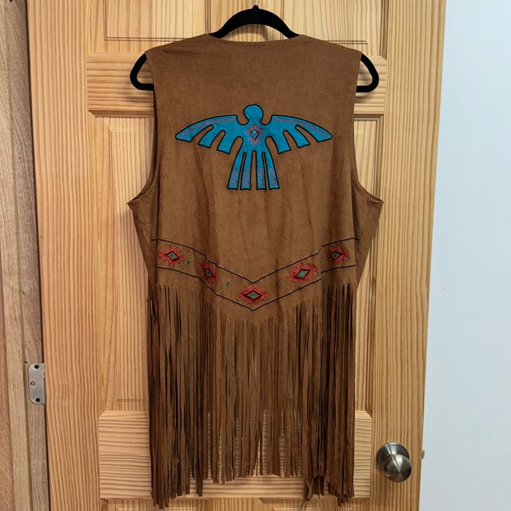 Wrangler Thunderbird Suede Fringe Vest Size XLarge